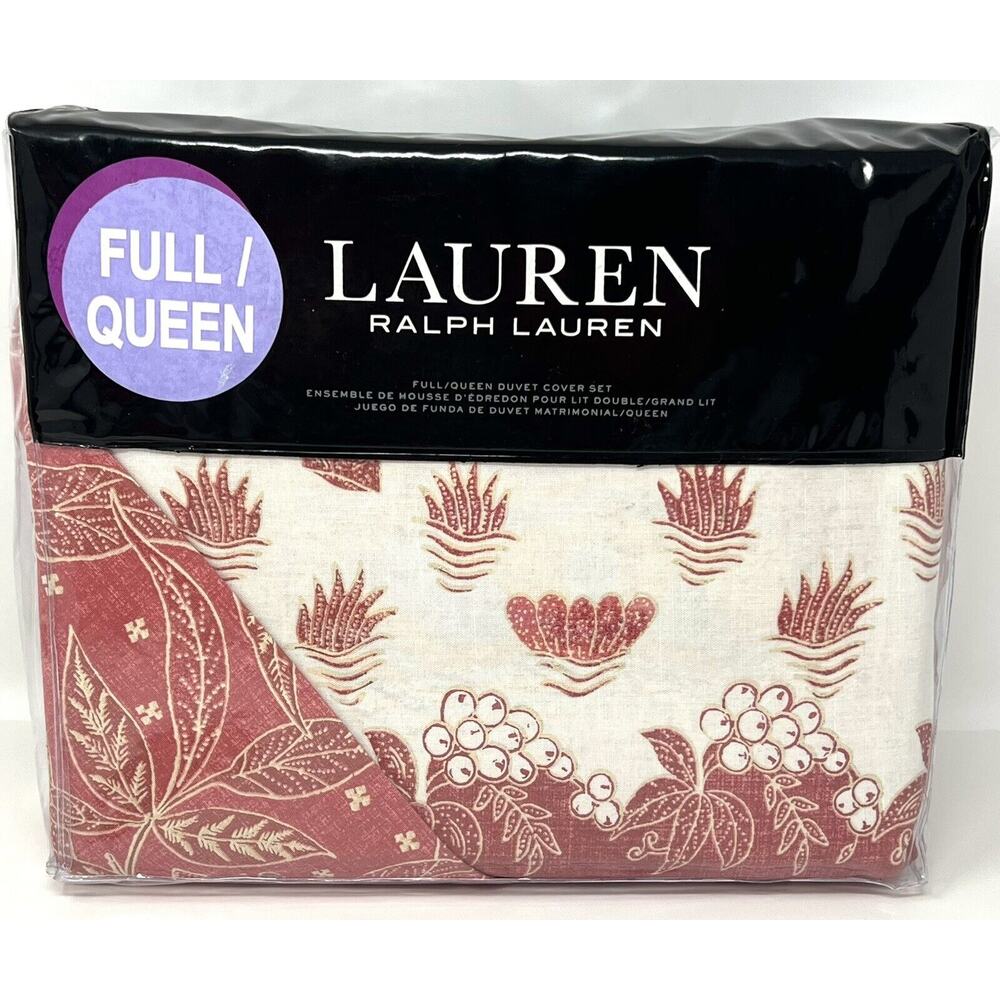 Ralph Lauren Home Isla Floral FULL / QUEEN Duvet Cover Shams Set Dusty Rose Pink